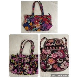 Lot Of (3) Vera Bradley Bags Lady’s Purse Paisley Floral Medium Shoulder Bags